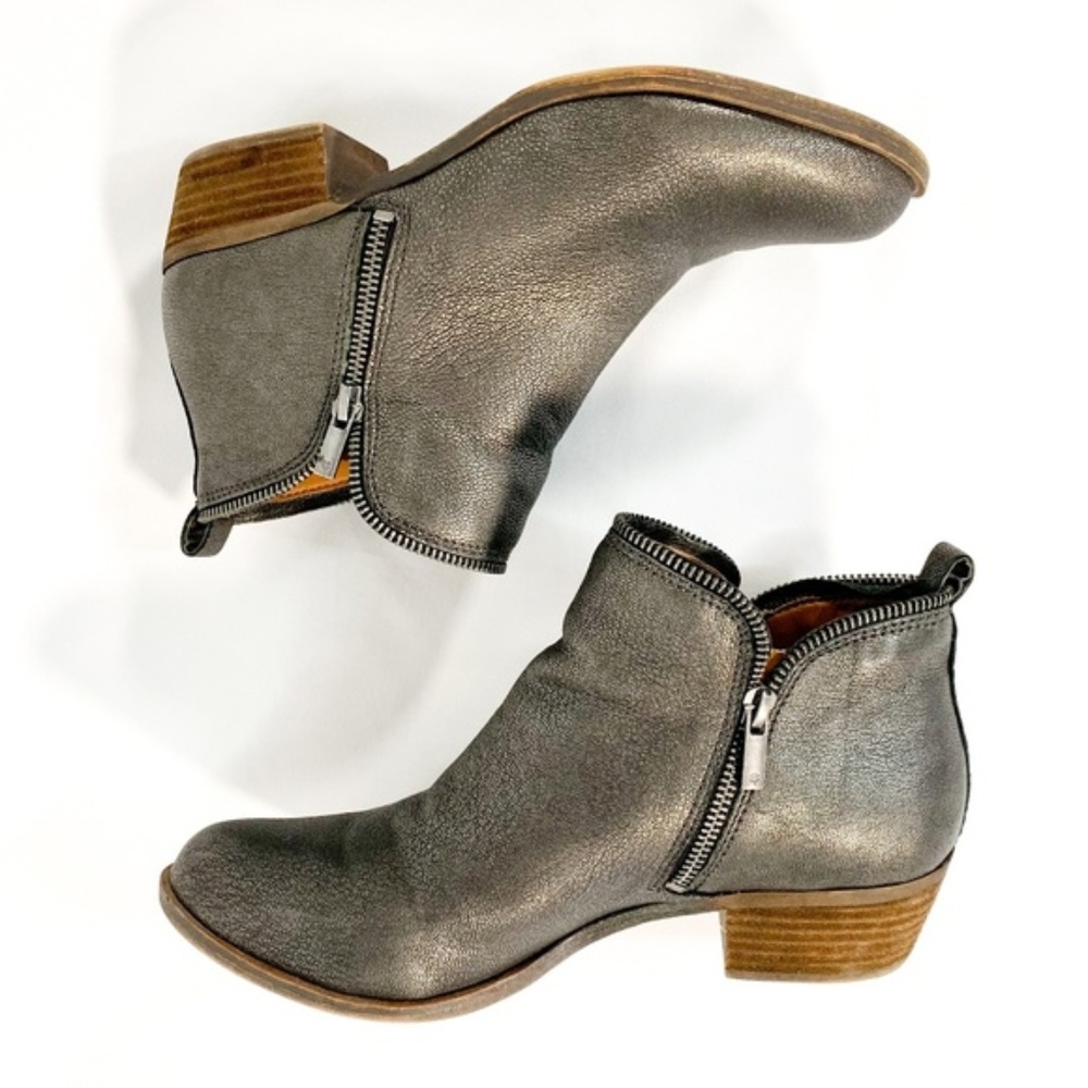 LUCKY BRAND Bartalino Zipper Edged Metallic Bootie - Picture 2 of 7